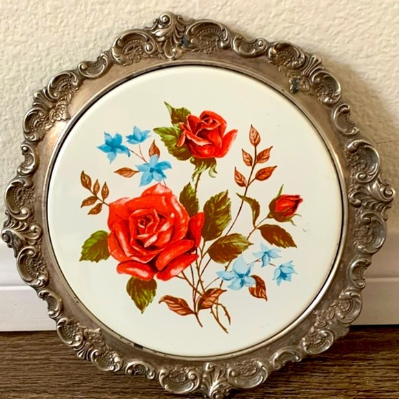 Silver plate hot pad 738 - Picture 1 of 8